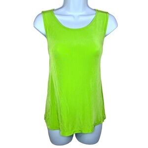 Vintage Citi Knits Neon Green Sleeveless Stretch Top Size XS 90s